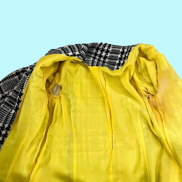 Vintage Black & White Print Dress / Coat / Scarf Set - Picture 4 of 4